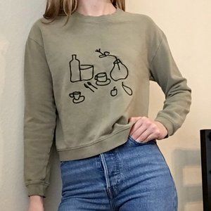 Paloma Wool Hotel I Green Embroidered Sweatshirt M